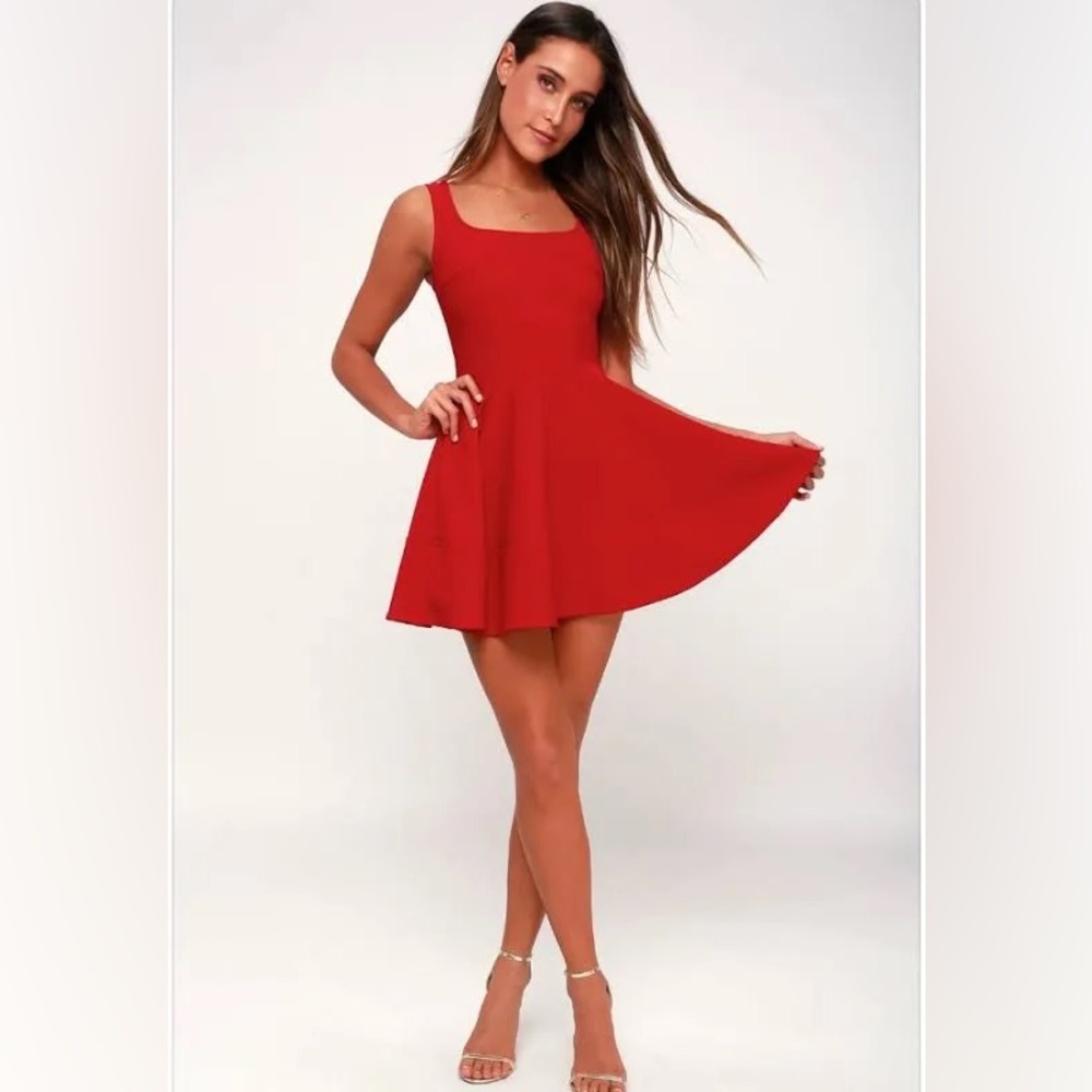 Lulu’s Red Skater Dress